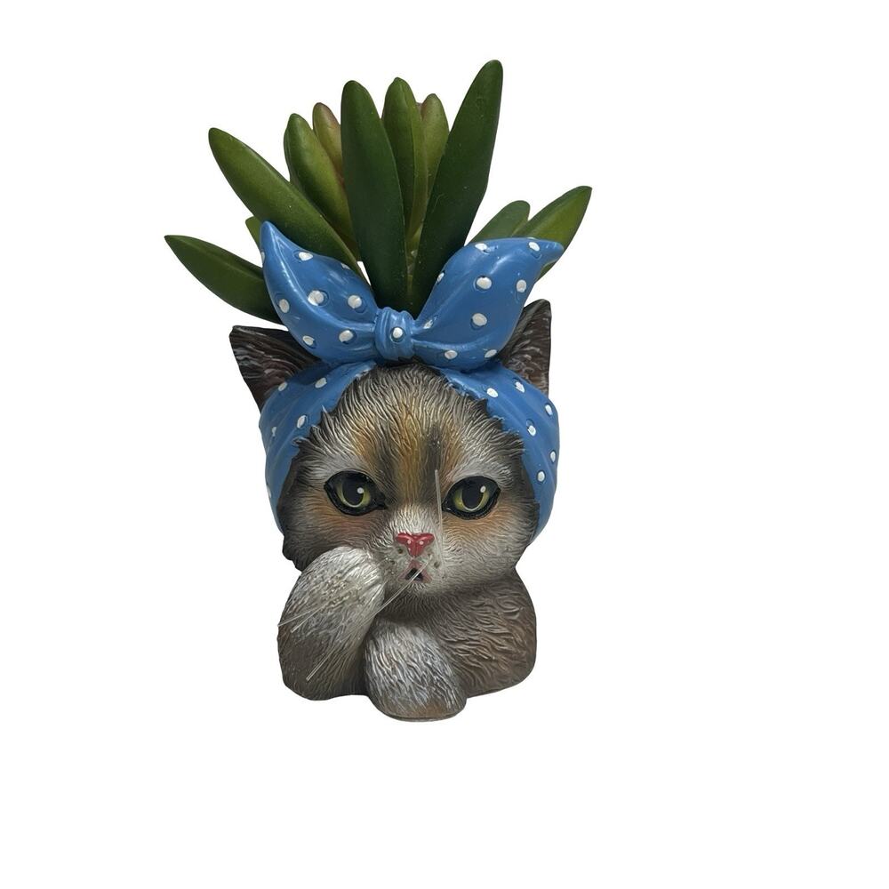 The Bradford Exchange Purr-fect Planters Cat Figurine Kayomi Harai Rosie